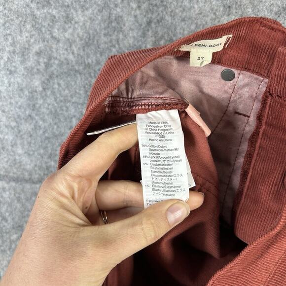 Madewell Jeans Cali Denim Boot Womens 27 Corduroy Red Button Fly Pants - Picture 9 of 11